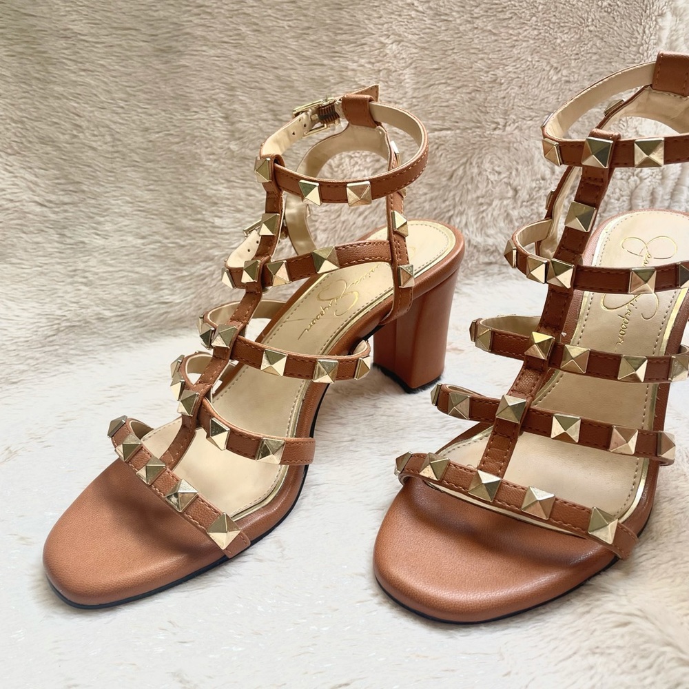 Jessica Simpson Cognac Studded Sandal